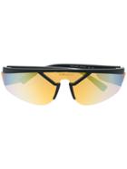 Versace Eyewear Mirrored Visor Sunglasses - Black