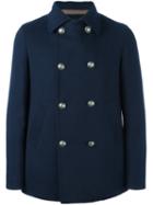 Eleventy Short Coat, Men's, Size: 52, Blue, Virgin Wool