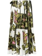 Ter Et Bantine Printed Pleated Maxi Skirt - White