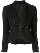 Comme Des Garçons Pre-owned Sequin Embroidered Fitted Blazer - Black