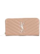 Saint Laurent 'monogram' Wallet - Nude & Neutrals