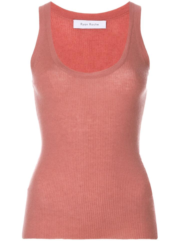 Ryan Roche Knitted Tank Top - Pink & Purple