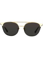 Linda Farrow 421 C2 Browline Sunglasses - Black