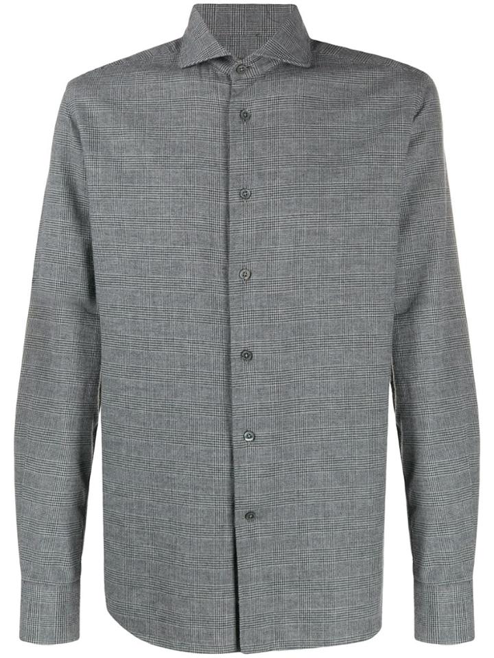 Corneliani Houndstooth Pattern Shirt - Grey