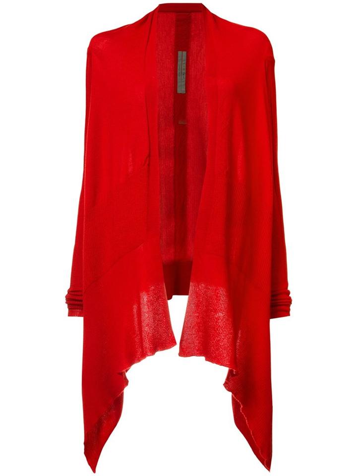 Rick Owens Drapey Cardigan, Women's, Size: Large, Red, Cashmere