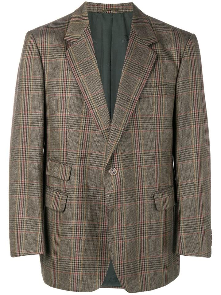 Burberry Vintage 1980's Checked Blazer - Neutrals