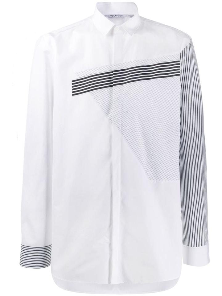 Neil Barrett Striped-panel Shirt - White