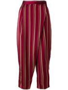 Antonio Marras Foldover Striped Trousers - Red