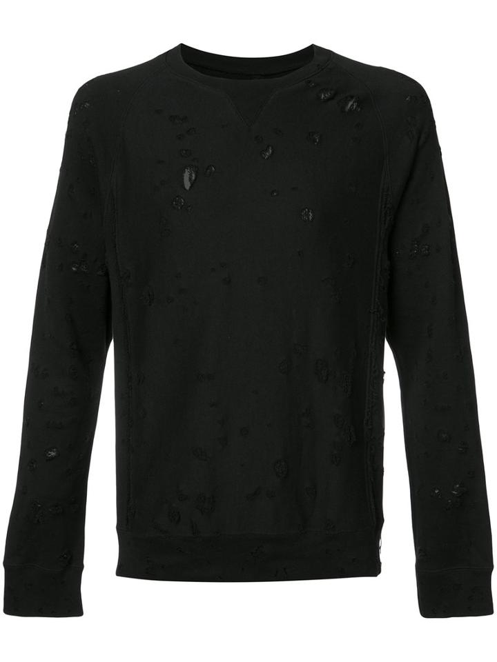 The Soloist Distressed Sweatshirt, Men's, Size: 48, Black, Cotton
