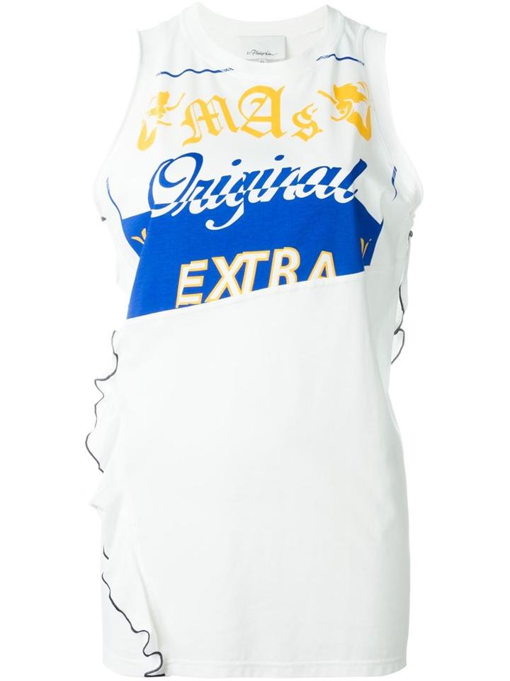 3.1 Phillip Lim Ruffled Trim Tank Top, Women's, Size: M, White, Cotton