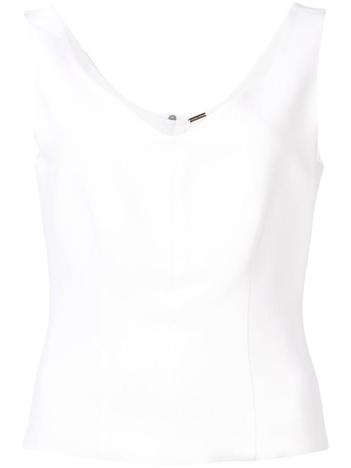 Adam Lippes - Sleeveless V-neck Blouse - Women - Spandex/elastane/acetate/viscose - 2, White, Spandex/elastane/acetate/viscose