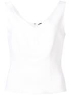 Adam Lippes - Sleeveless V-neck Blouse - Women - Spandex/elastane/acetate/viscose - 2, White, Spandex/elastane/acetate/viscose