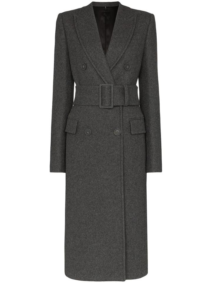 Helmut Lang Belted Double-breasted Coat - Grey