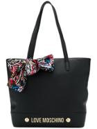 Love Moschino Branded Scarf Tote - Black