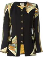 Hermès Vintage Printed Jacket, Women's, Size: 40, Black