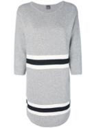 Lorena Antoniazzi - Stripe Panel Jumper Dress - Women - Cashmere/virgin Wool - 44, Grey, Cashmere/virgin Wool