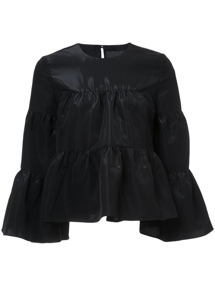 Co Gathered Detail Blouse - Black