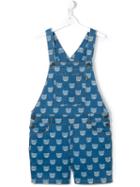 Moschino Kids Teddy Print Denim Dungarees, Girl's, Size: 14 Yrs, Blue