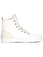 Ann Demeulemeester Zip Detail Hi-top Sneakers, Men's, Size: 40, White, Leather/rubber