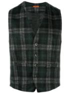 Barena Plaid Waistcoat, Men's, Size: 52, Grey, Virgin Wool