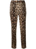 Dolce & Gabbana Leopard Print Tapered Trousers - Brown