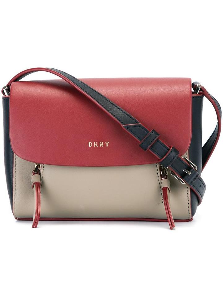 Dkny Mini Colour Block Crossbody Bag, Women's, Red, Leather