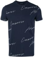 Emporio Armani Written Logo Printed T-shirt - Blue