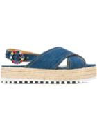 Marc Jacobs Denim Flatform Sandals