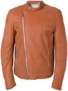 Helmut Lang Vintage Banded Collar Biker Jacket - Yellow & Orange