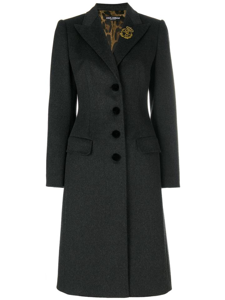 Dolce & Gabbana Single Breasted Coat - Grey