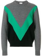 Ami Alexandre Mattiussi Tricolor Crew Neck Sweater With Cut And Sewn