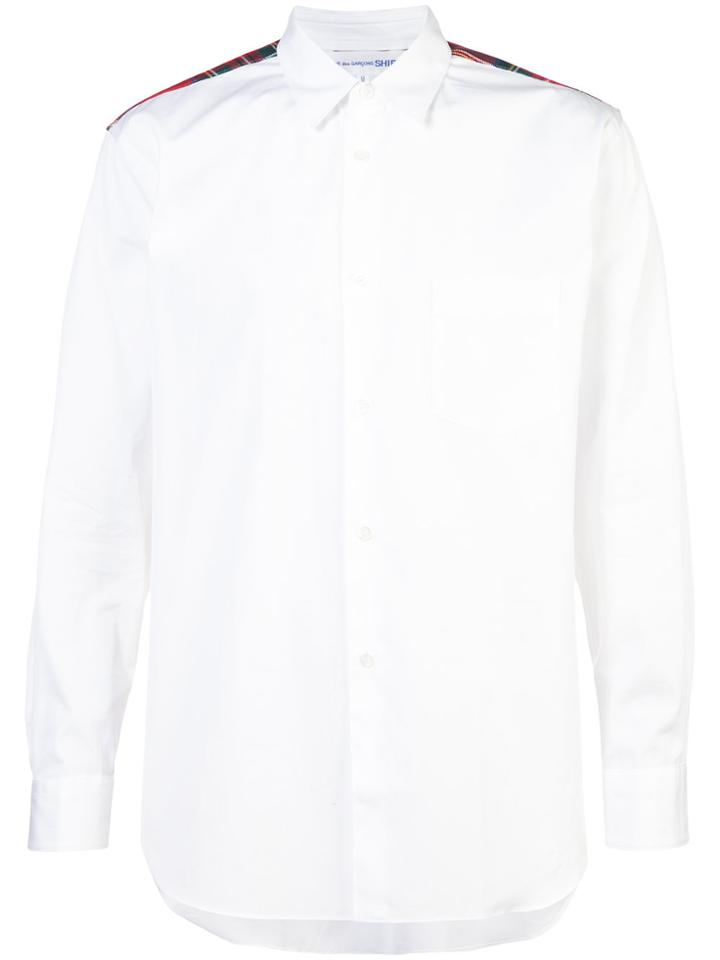 Comme Des Garçons Shirt Plaid Back Panel Shirt - White