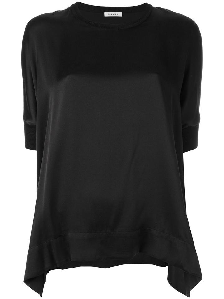 P.a.r.o.s.h. Loose Fit Top, Women's, Black, Silk/spandex/elastane
