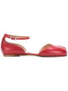 Maison Margiela Ankle Strap Ballerina Tabi Shoes - Red