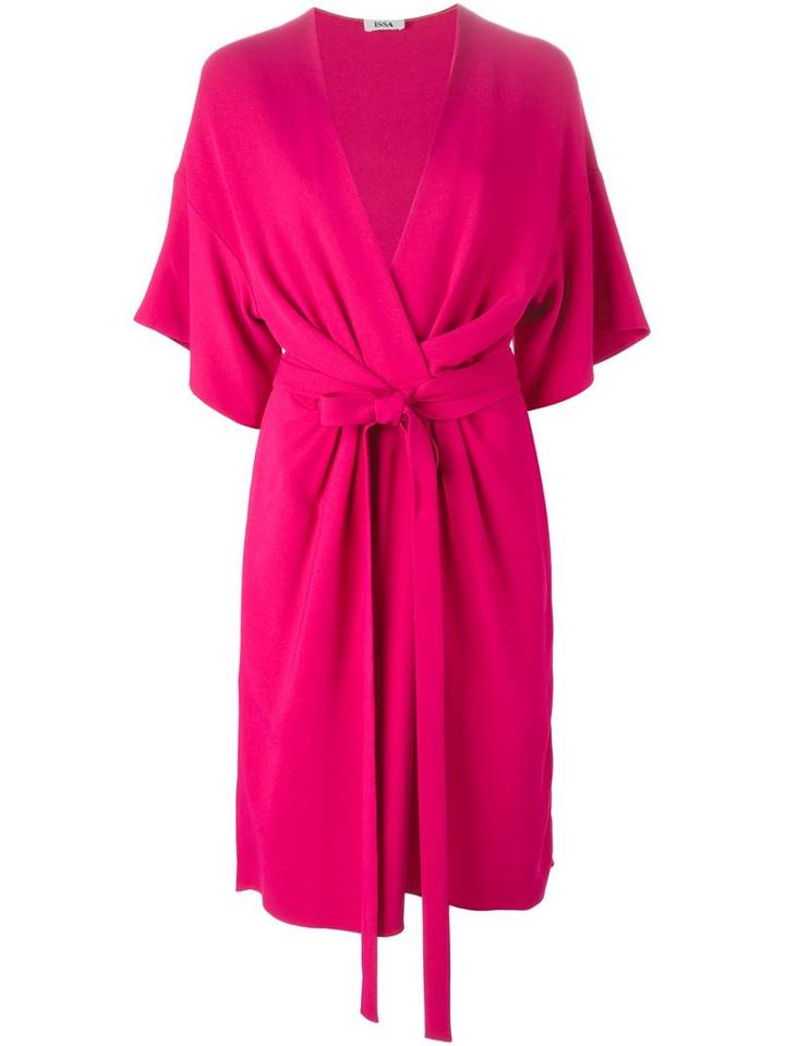 Issa Midi Wrap Dress, Women's, Size: 4, Pink/purple, Viscose/spandex/elastane