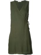 321 Short Wrap Dress, Women's, Size: Medium, Green, Rayon