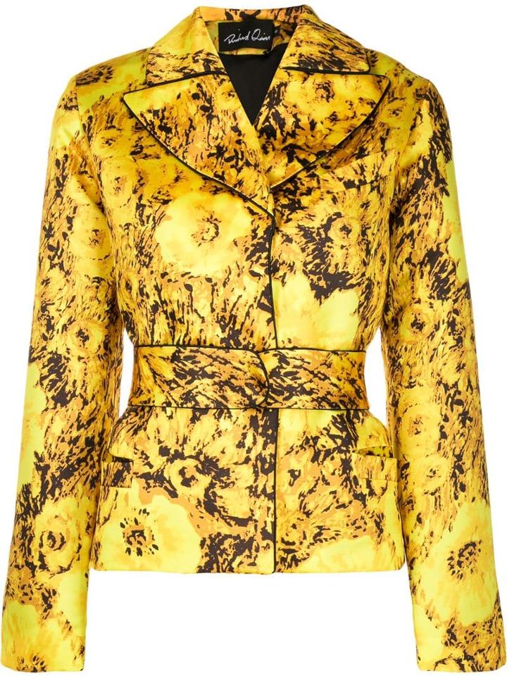 Richard Quinn Floral Print Blazer - Yellow