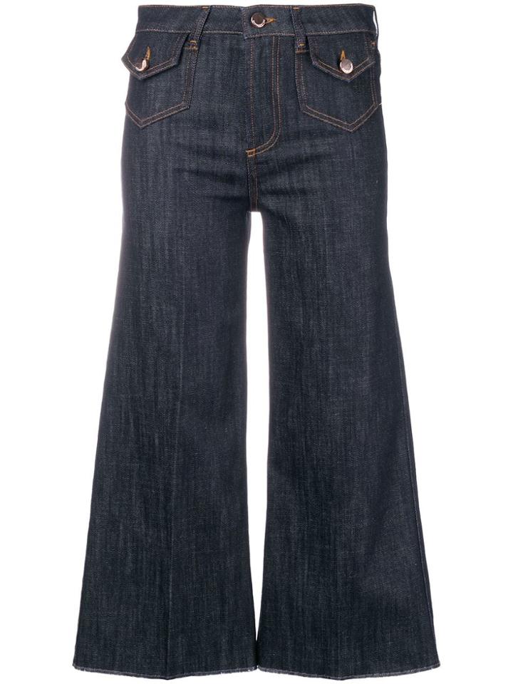 Red Valentino Cropped Wide-leg Jeans - Blue