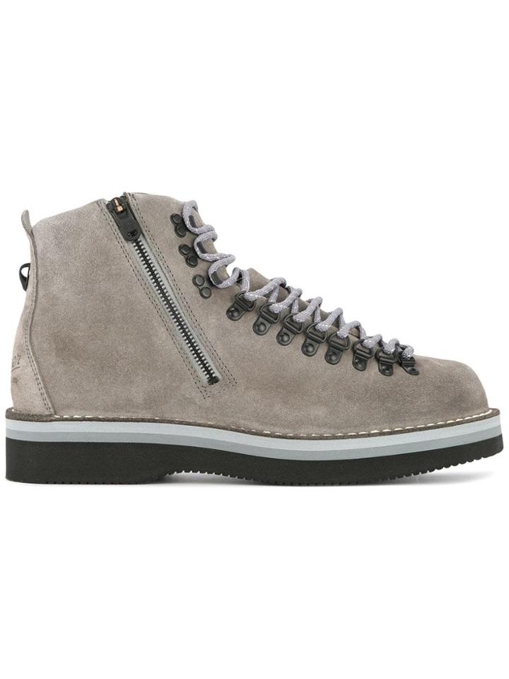White Mountaineering Side Zip Mountain Boots - Grey