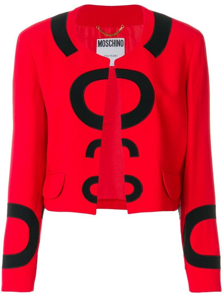 Moschino Pre-owned Collarless Open Jacket - Red