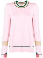 Burberry Contrasting Trim Sweater - Pink & Purple