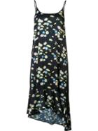 Paco Rabanne Daisy Print Slip Dress, Women's, Size: 38, Black, Spandex/elastane/viscose