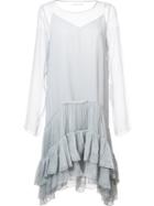 Chloé Ruffled Hem Dress, Women's, Size: 36, Blue, Silk
