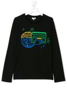 Kenzo Kids Teen Printed Long Sleeve T-shirt - Black
