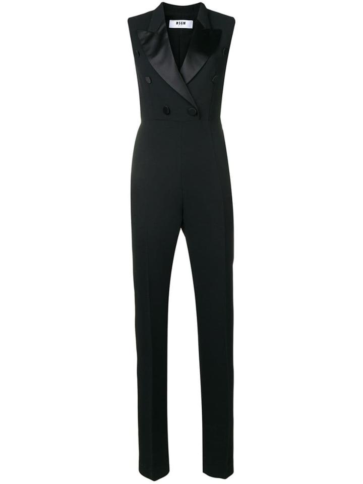 Msgm Sleeveless Slim-fit Jumpsuit - Black
