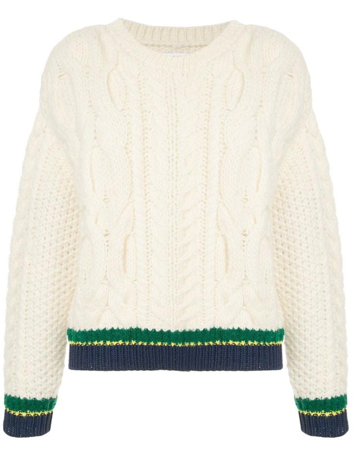 Coohem Contrast-trim Fitted Sweater - White