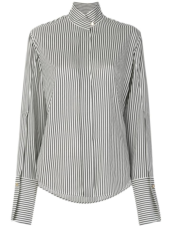 Petar Petrov Mandarin Striped Shirt - Black