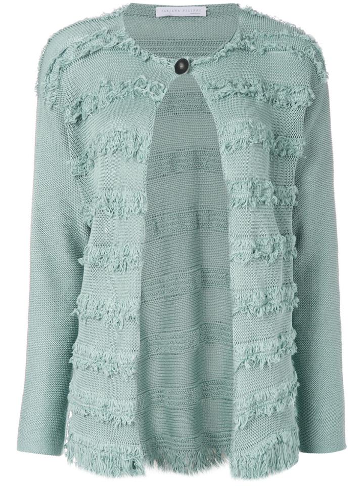 Fabiana Filippi Frayed Stripe Cardigan - Green