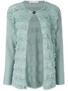 Fabiana Filippi Frayed Stripe Cardigan - Green