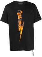 Neil Barrett Fire Lightning Print T-shirt - Black